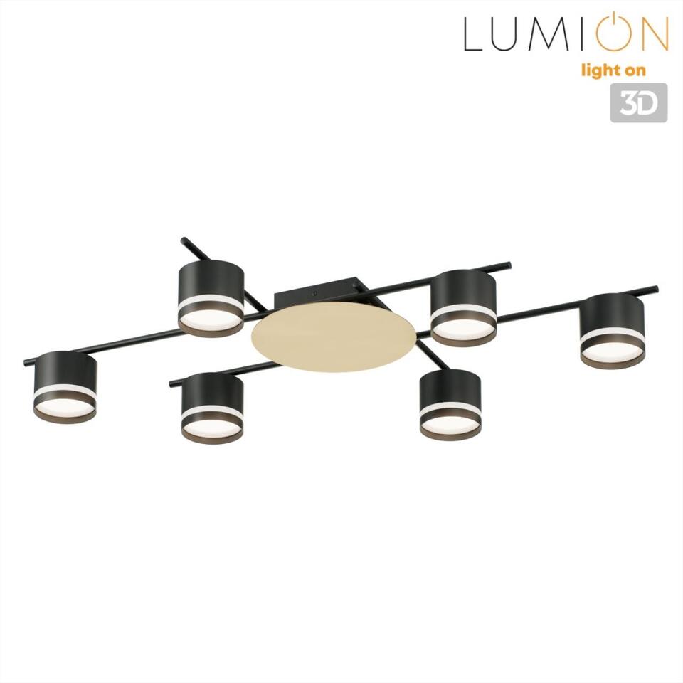 Фото №7  LUMION 8304/6C COMFI LN26 238 золотой/черный, металл/акрил Светильник потолочный GX53 LED 6*7W 220V BENUA