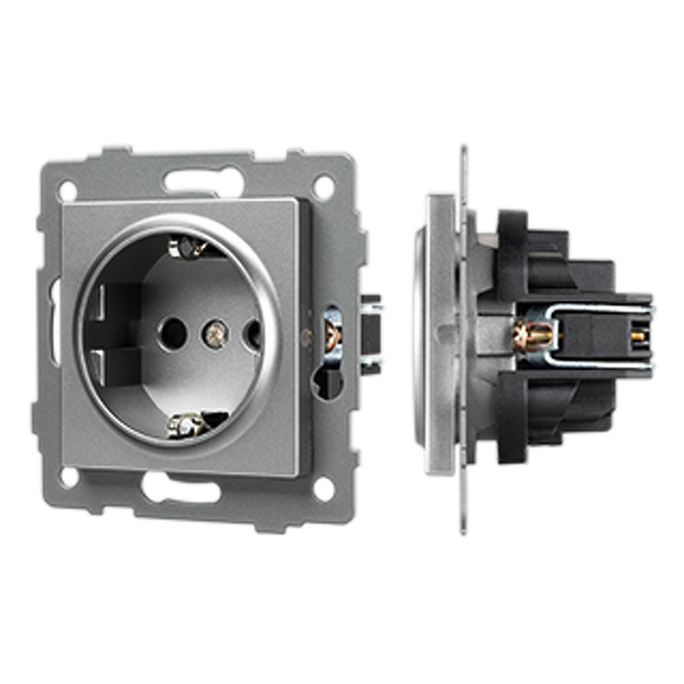 Фото №1  Розетка Arlight Механизм электрической розетки SCT-MEU1-PL-GR-V (250V, 16A) ( -)