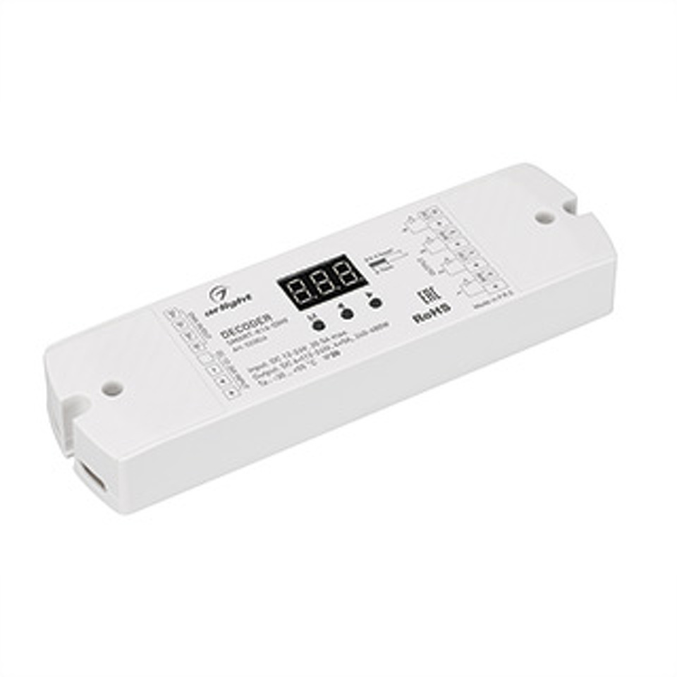 Фото №1  Arlight Декодер SMART-K16-DMX (12-24V, 4x5A) ( IP20 Пластик, 5 лет)