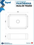 Превью фото №20  Раковина Teymi Раковина для ванной накладная Netta 50 белая T51202