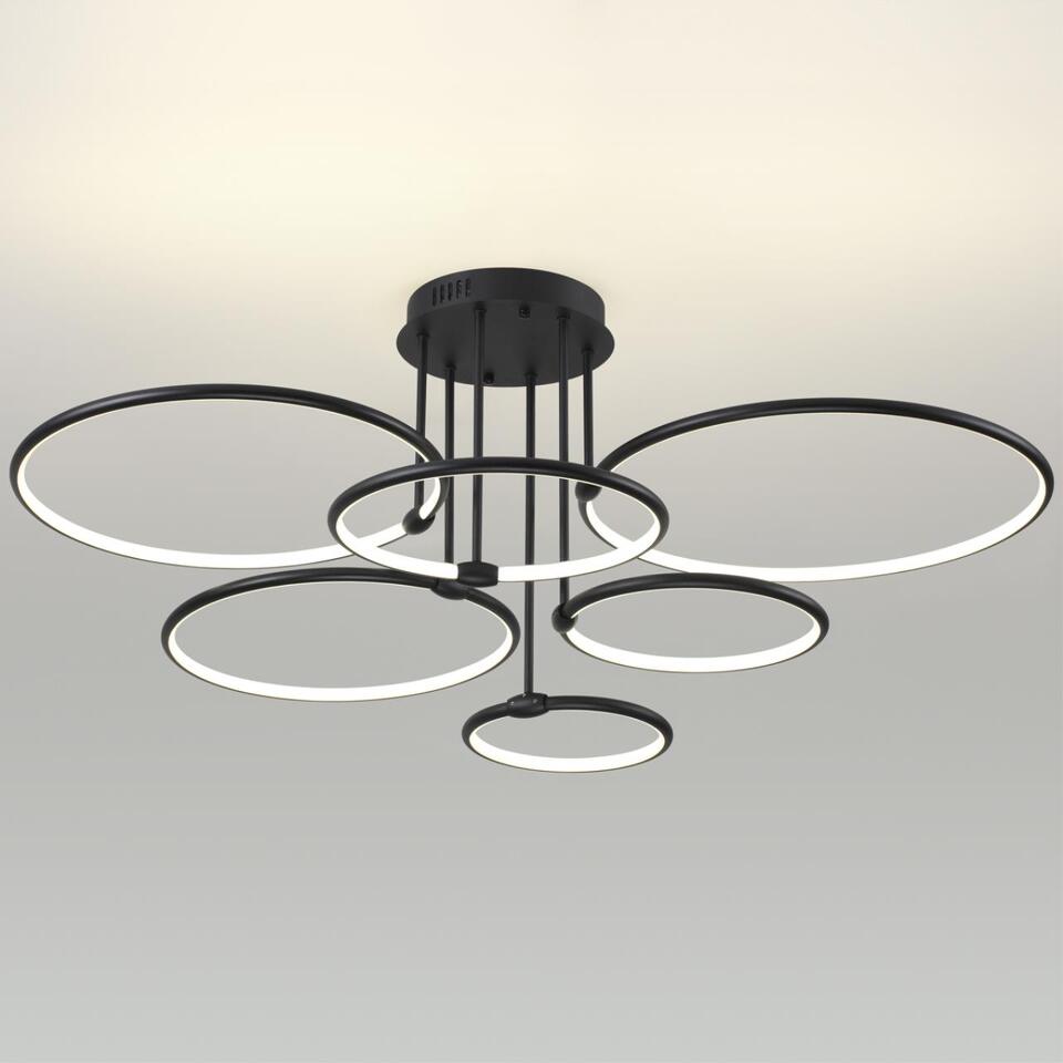 Фото №4  Люстра LUMION 6506/99CL LEDIO LN26 271 чёрный Люстра потолочная с ПДУ LED 156W 3000-6000K 220V URSULA