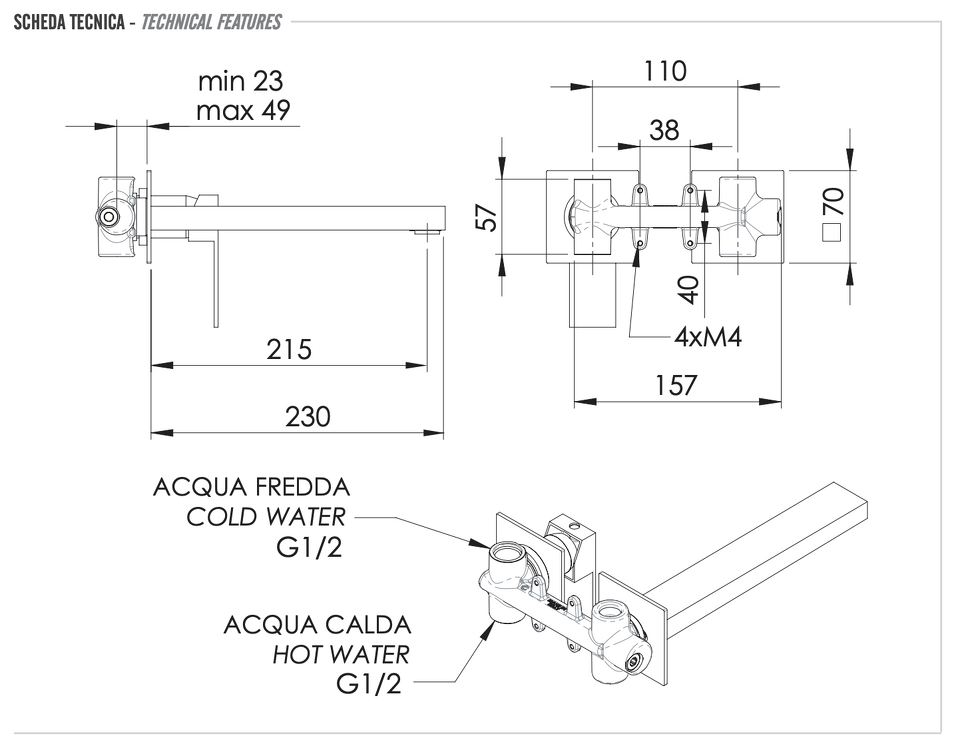 Фото №2  Смеситель для раковины Remer Q-Design QD15PL