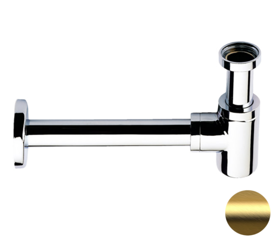 Фото №2  Сифон 1”1/4 Remer 958BBG, золото брашированное