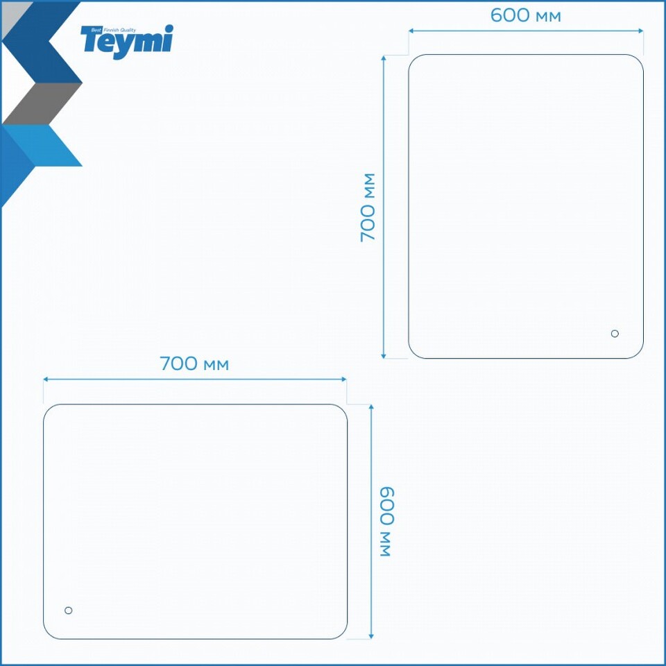 Фото №15  Teymi Зеркало Solli Pro 60х70, LED подсветка, сенсор
