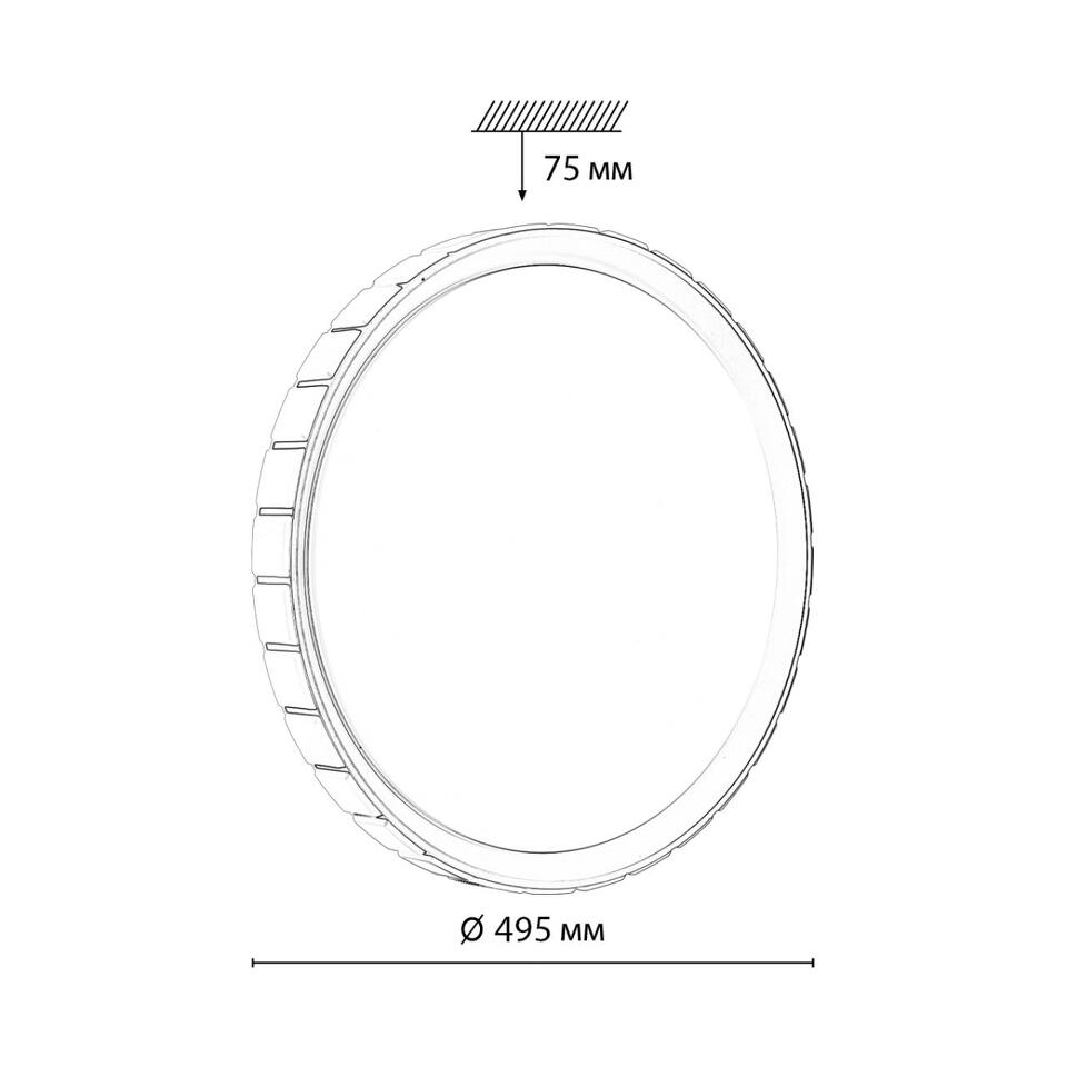 Фото №4  SONEX 7696/ELN PALE SN 90 Светильник пластик/серебристый LED 76Вт 3000/4000/6000К D495 IP43 CCT KUPI SILVER