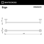 Превью фото №2  Полотенцедержатель 600 мм. WHITECROSS Ergo ER2252CR (хром)