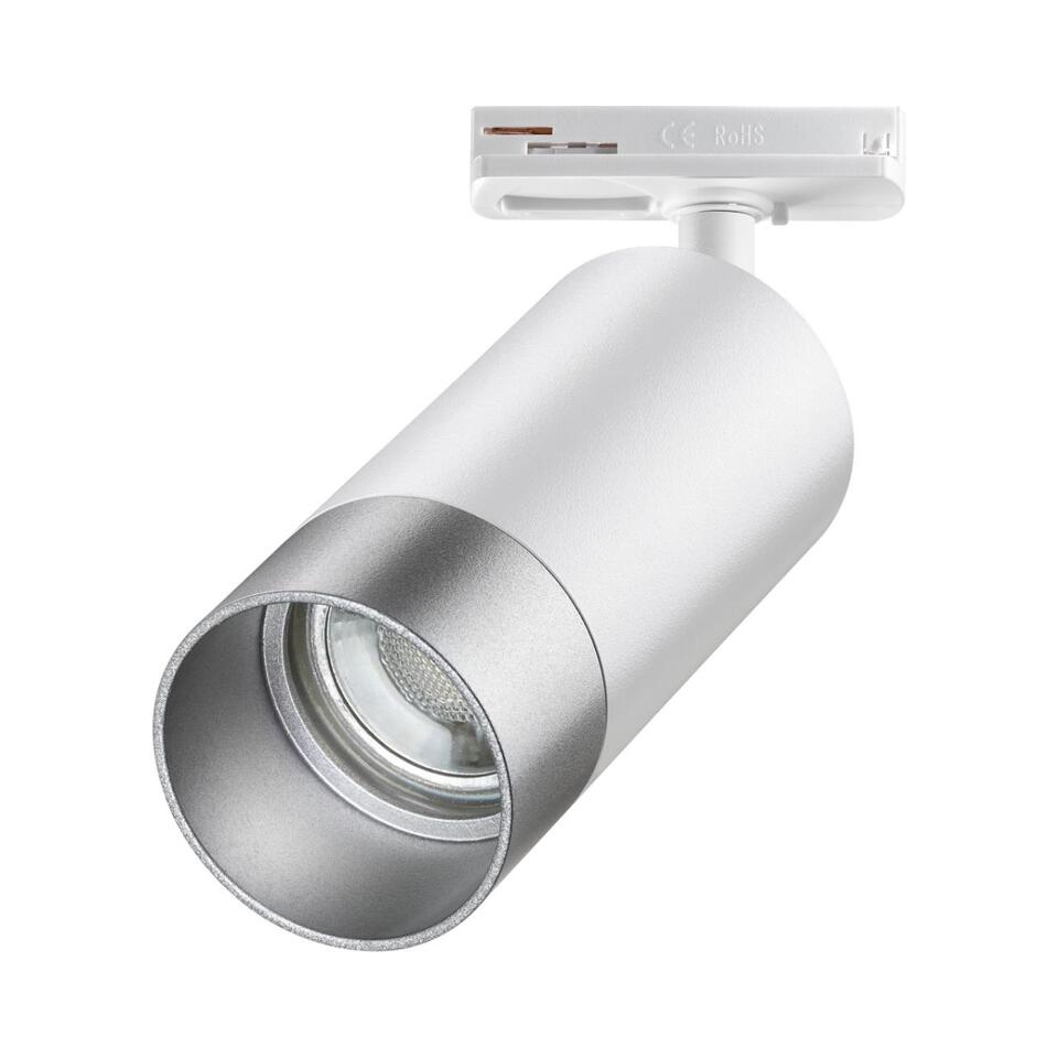 Фото №6  NOVOTECH 370862 PORT NT22 202 белый/серебро Светильник трековый однофазный двухжильный IP20 GU10 9W 220V SLIM