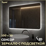 Превью фото №1  Teymi Зеркало Solli Oreol Pro 100х70, LED подсветка, сенсор