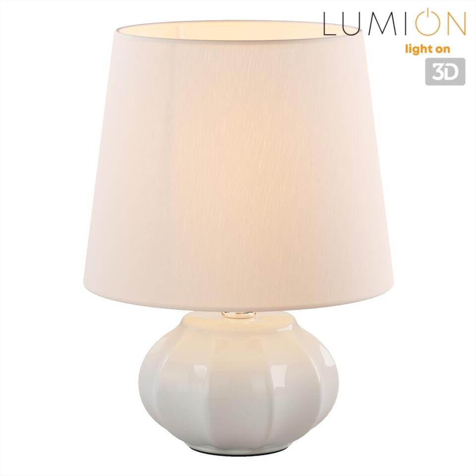 Фото №7  Настольная лампа LUMION 8145/1T MODERNI LN26 492 белый, керамика/текстиль Настольная лампа Е27 1*60W 220V HAMA