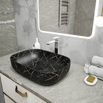 Превью фото №5  Раковина Teymi Раковина Solli 60 artceramic, накладная, Черный Мрамор T50399