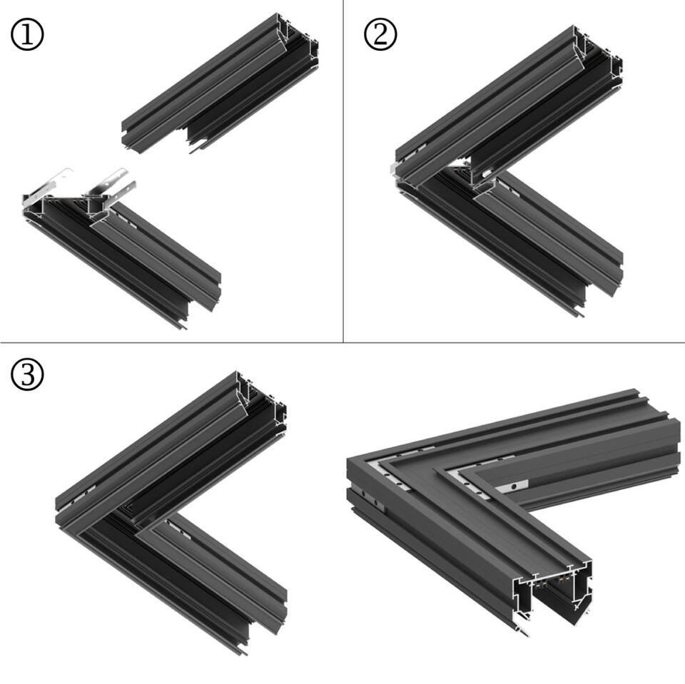 Фото №4  NOVOTECH 135304 PORT NT25 204 черный Шинопровод для монтажа в натяжной потолок 2м, в комплекте соединительная планка 4шт IP20 90-240V VECTOR