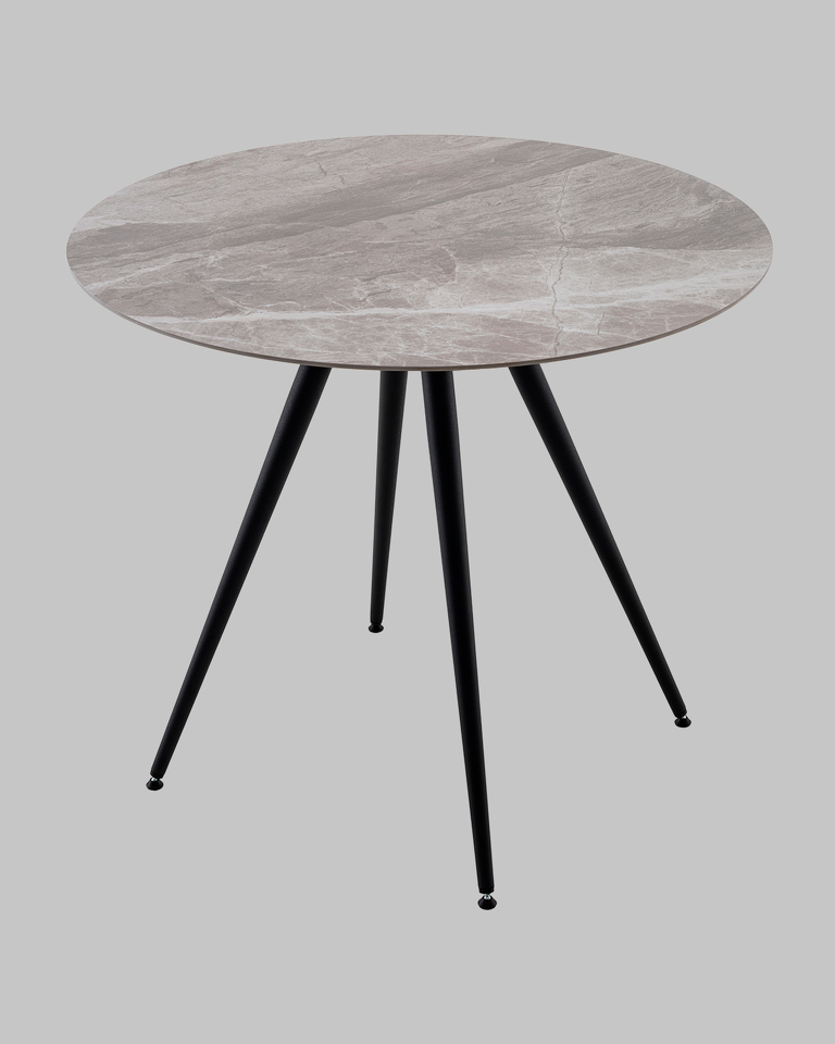 Фото №6  Стол Ники круглый столешница керамика Italian light grey 900