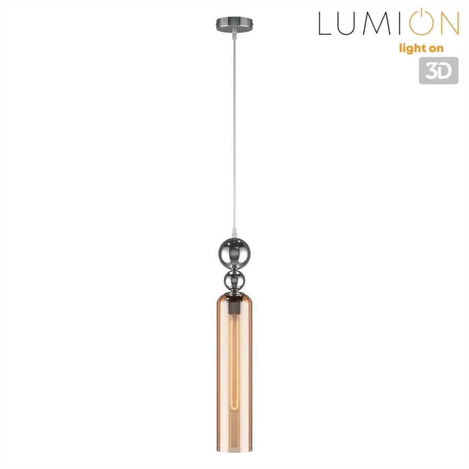 Фото №10  Подвесной светильник LUMION 8065/1A MODERNI LN26 380 хром/амбер, металл/стекло Подвесной светильник E27 1*60W 220V LORENZO