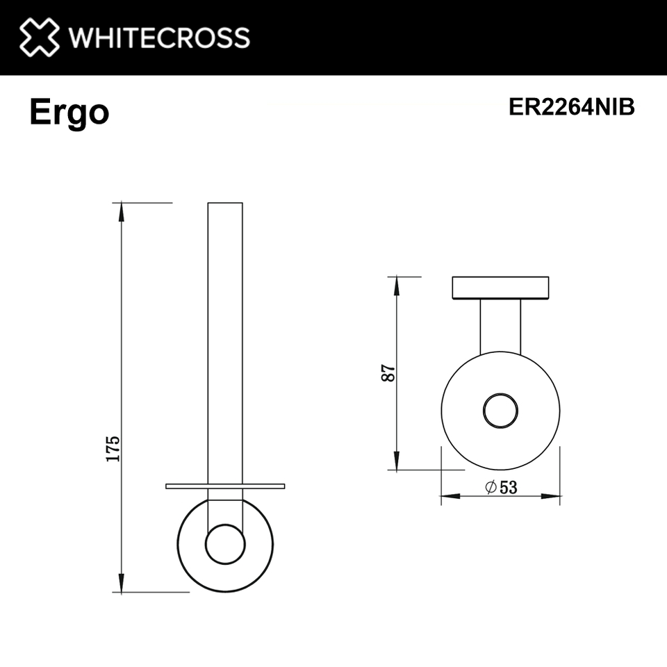 Фото №2  Держатель запасного рулона туалетной бумаги WHITECROSS Ergo ER2264NIB (брашированный никель)