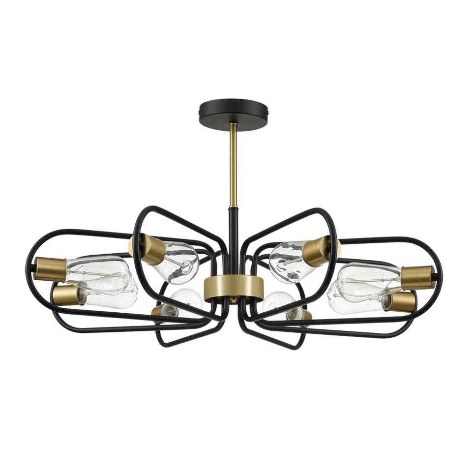 Фото №9  Люстра LUMION 8058/8C COMFI LN24 000 черный, медь/ металл/ Люстра потолочная E27 8*60W 220V ALMIRA