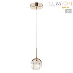 Превью фото №1  Подвесной светильник LUMION 8083/1A LEDIO LN25 000 золото/прозрачный, металл/акрил Подвесной светильник LED 3W 4000K 220V RIMINI
