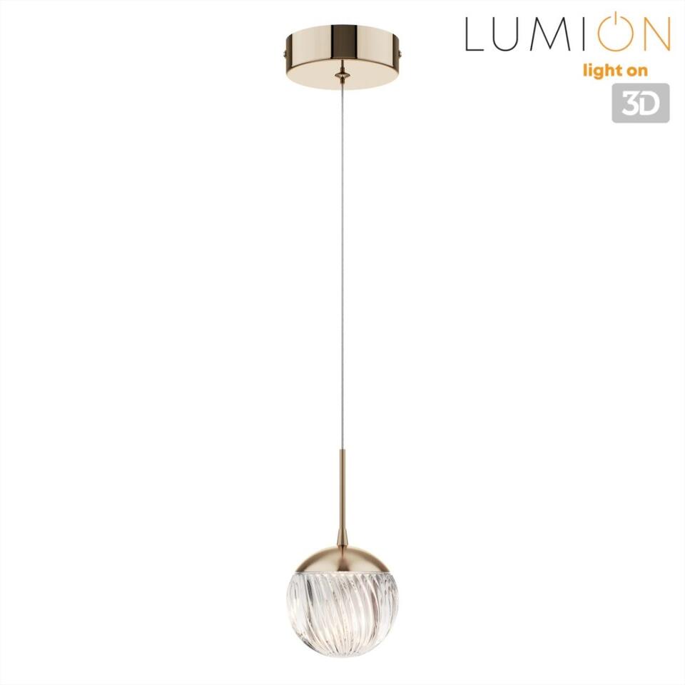 Фото №10  Подвесной светильник LUMION 8083/1A LEDIO LN25 000 золото/прозрачный, металл/акрил Подвесной светильник LED 3W 4000K 220V RIMINI