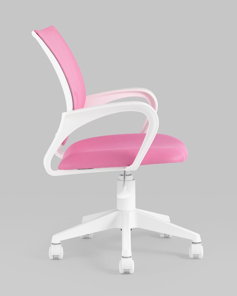 Фото №9  Кресло Кресло офисное TopChairs ST-BASIC-W розовый крестовина пластик белый