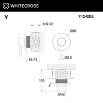 Превью фото №3  Смеситель скрытого монтажа на 1 потребитель WHITECROSS Y Y1245BL (черный мат)