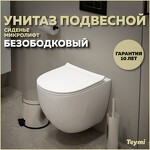 Превью фото №1  Унитаз Teymi Унитаз подвесной Lina Media безободковый, сиденье Дюропласт микролифт T40105
