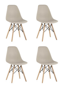 Фото Стул Eames Style DSW бежевый x4 (разборный каркас)