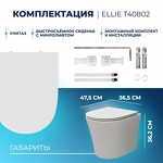 Превью фото №3  Унитаз Teymi Унитаз подвесной Ellie безободковый, сиденье Дюропласт микролифт T40802