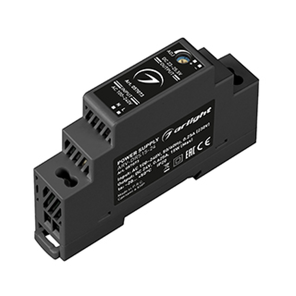 Фото №1  Arlight Блок питания ARV-DRS-15-24 (24V, 0.63A, 15W) ( IP20 DIN-рейка 5 лет)