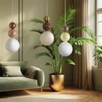 Превью фото №3  Подвесной светильник LUMION 8257/1 SUSPENTIONI LN26 000 золото/коричнеый/белый, металл/стекло Подвес G9 1*20W 220V BONBONES