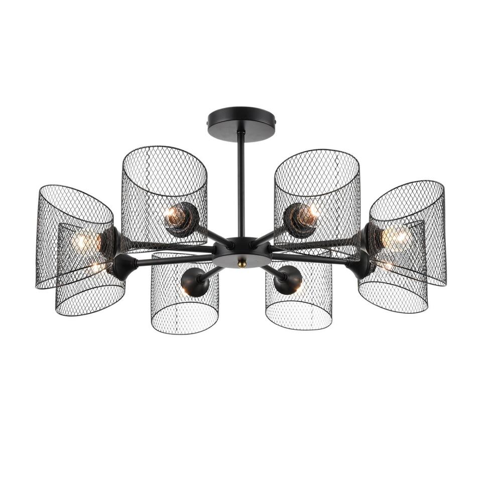 Фото №12  Люстра LUMION 8238/8C COUNTY LN26 310 черный металл Люстра потолочная Е27 8*60W 220V TIDINA