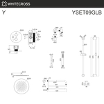 Превью фото №3  Термостатическая душевая система скрытого монтажа WHITECROSS Y YSET09GLB (брашированное золото)