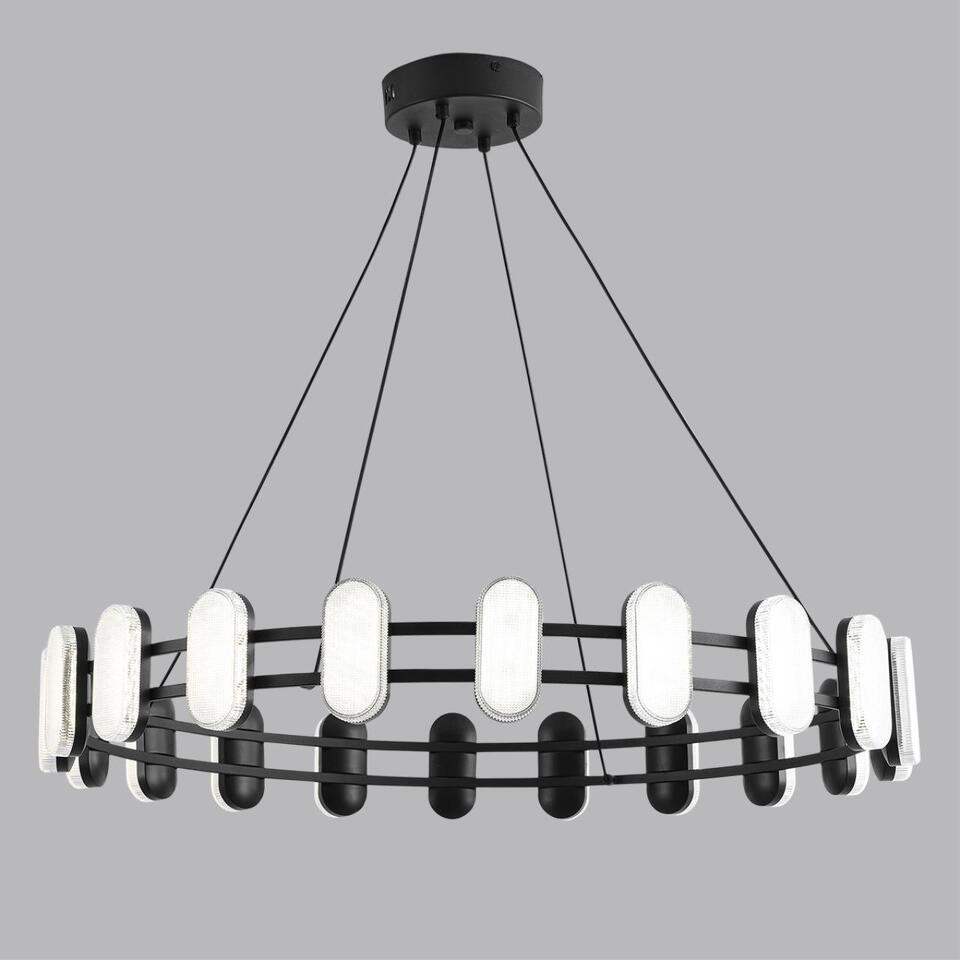 Фото №7  Люстра LUMION 8342/40L LEDIO LN26 226 черный/белый металл/акрил Люстра подвесная LED 40W 4000K 220V OVELA