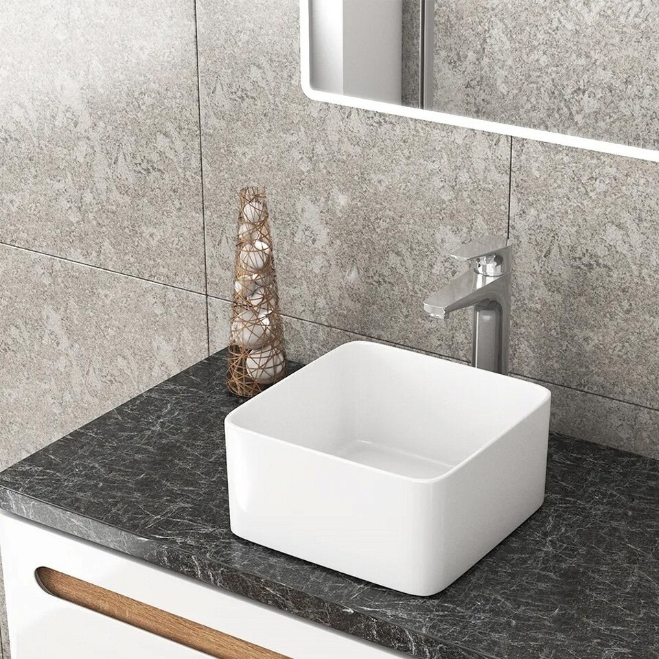 Фото №15  Раковина Teymi Раковина Helmi Mini 24 artceramic, накладная, белая T50303