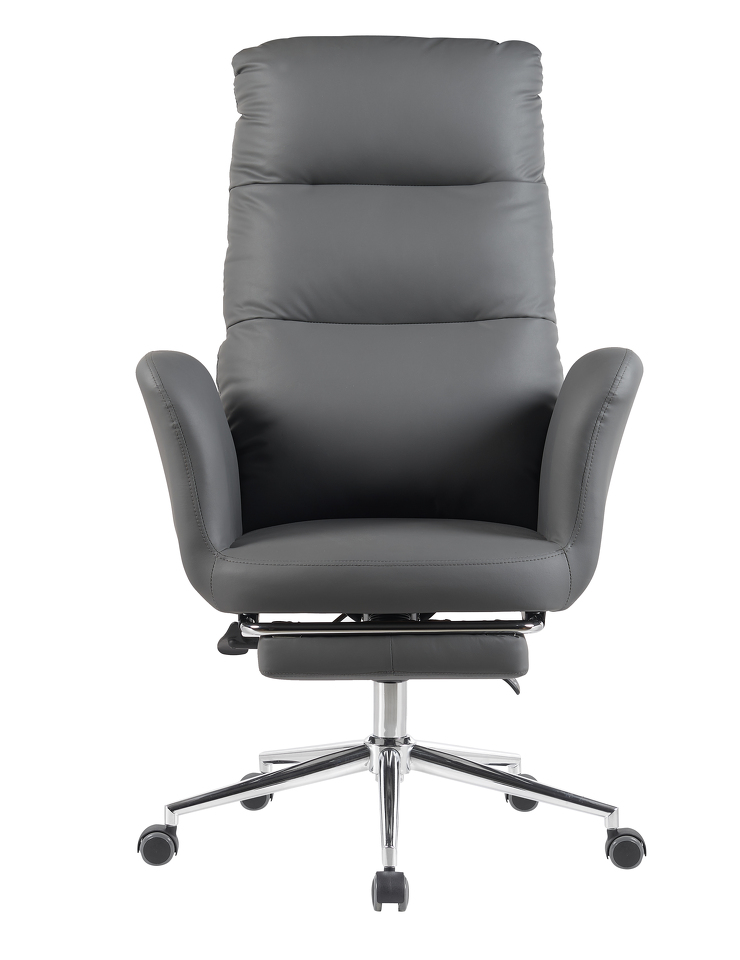 Фото №6  Кресло руководителя TopChairs Solid NC с оттоманкой серый