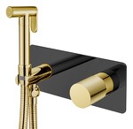 Превью фото №1  Boheme Смеситель гигиенический STICK BLACK TOUCH GOLD