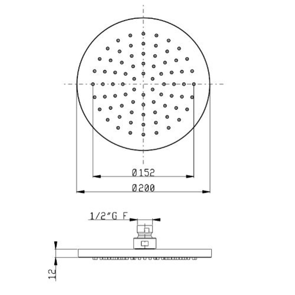 Фото №2  SF105AXX AQUAelite Pop верхний душ, 200 мм Никель шлифованный, 07Q