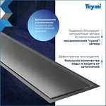 Превью фото №4  Teymi Душевой трап Aina под плитку, с сухим затвором, вертикальный выпуск 10х80 c решеткой, нержавеющая сталь T90361