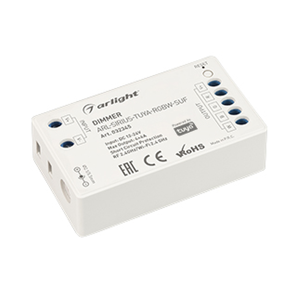Фото №1  Arlight Диммер ARL-SIRIUS-TUYA-RGBW-SUF (12-24V, 4x4A, 2.4G) ( Контроллер)