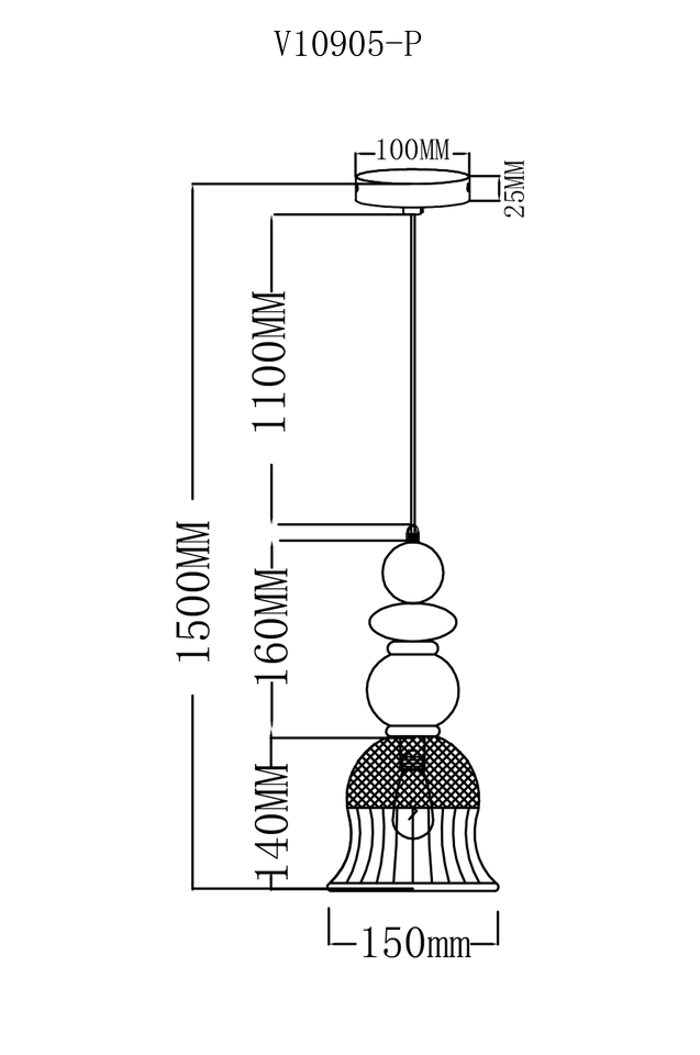 Фото №6  Подвесной светильник Светильник подвесной Moderli V10905-P Glassy