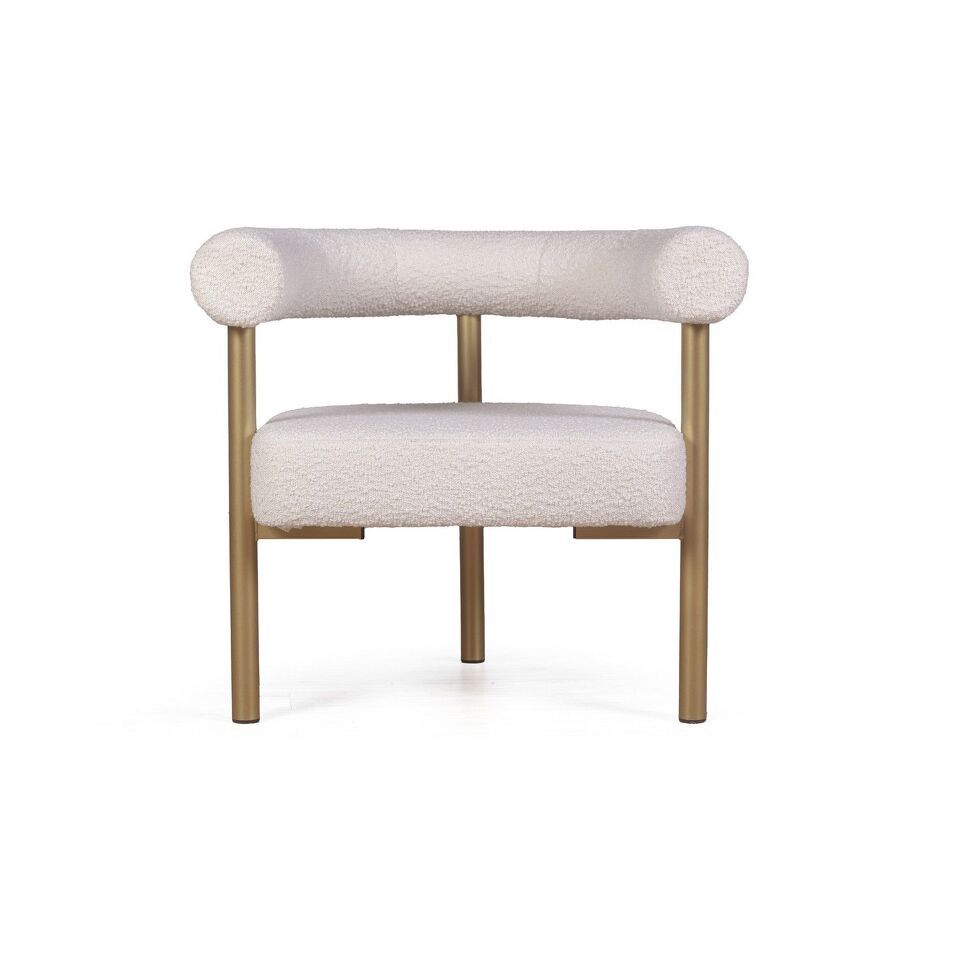 Фото №7  Кресло Top concept Кресло Бигги, букле Turin ivory / опоры золото