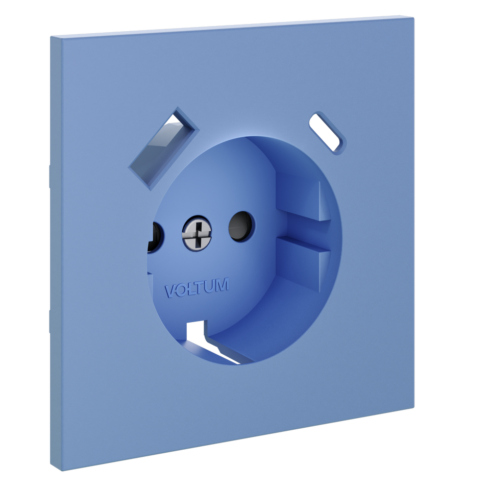 Фото №7  VOLTUM Накладка для розетки с заземлением и защитными шторками, с USB A+C, S70 (деним)