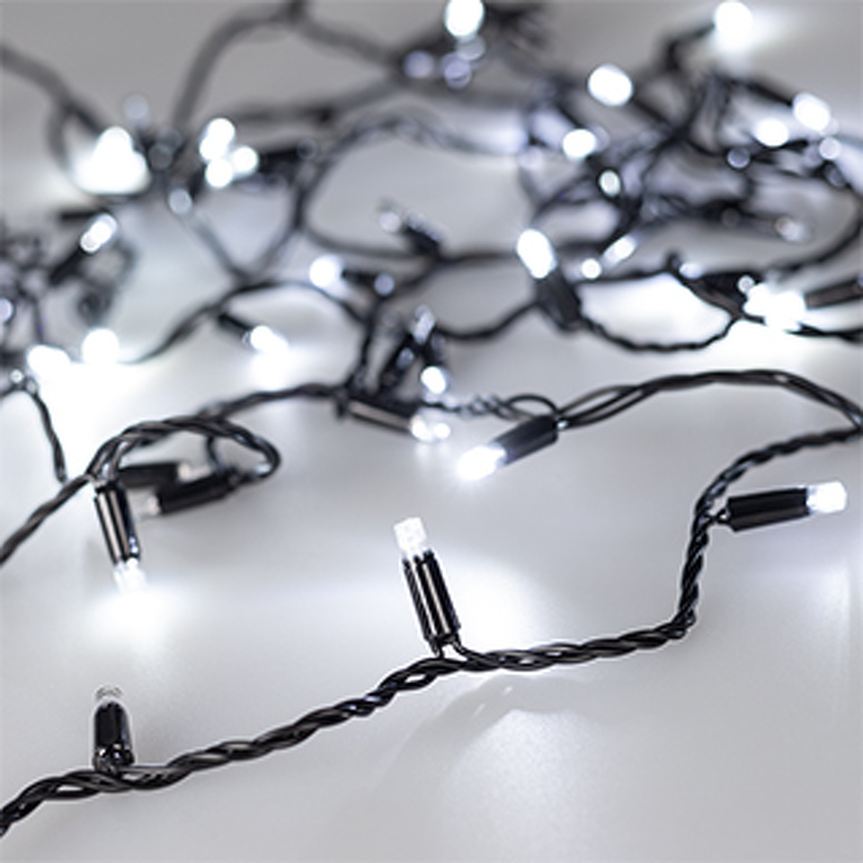 Фото №1  Ardecoled Светодиодная гирлянда ARD-STRING-CLASSIC-1000-BLACK-100LED-PULSE White (230V, 7W) ( IP65)