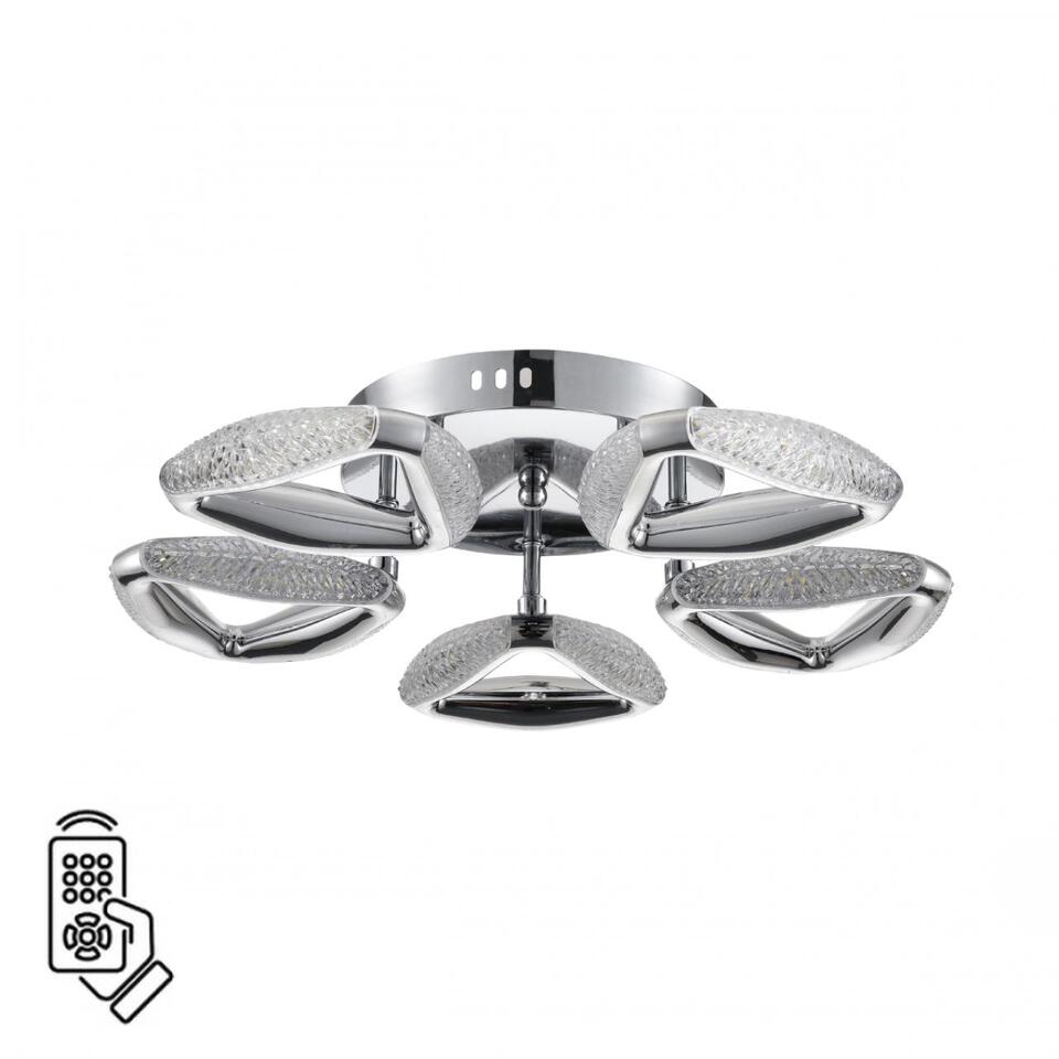 Фото №10  Люстра LUMION 8239/5CL LEDIO LN25 000 хром, металл/пластик Люстра потолочная с ПДУ LED 65W 3000-6000K 220V RUANA