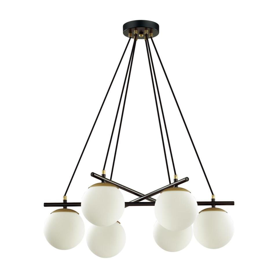 Фото №4  Люстра LUMION 5212/6 MODERNI LN26 175 черный, золотой Люстра E27 6*60W 220V RANDI