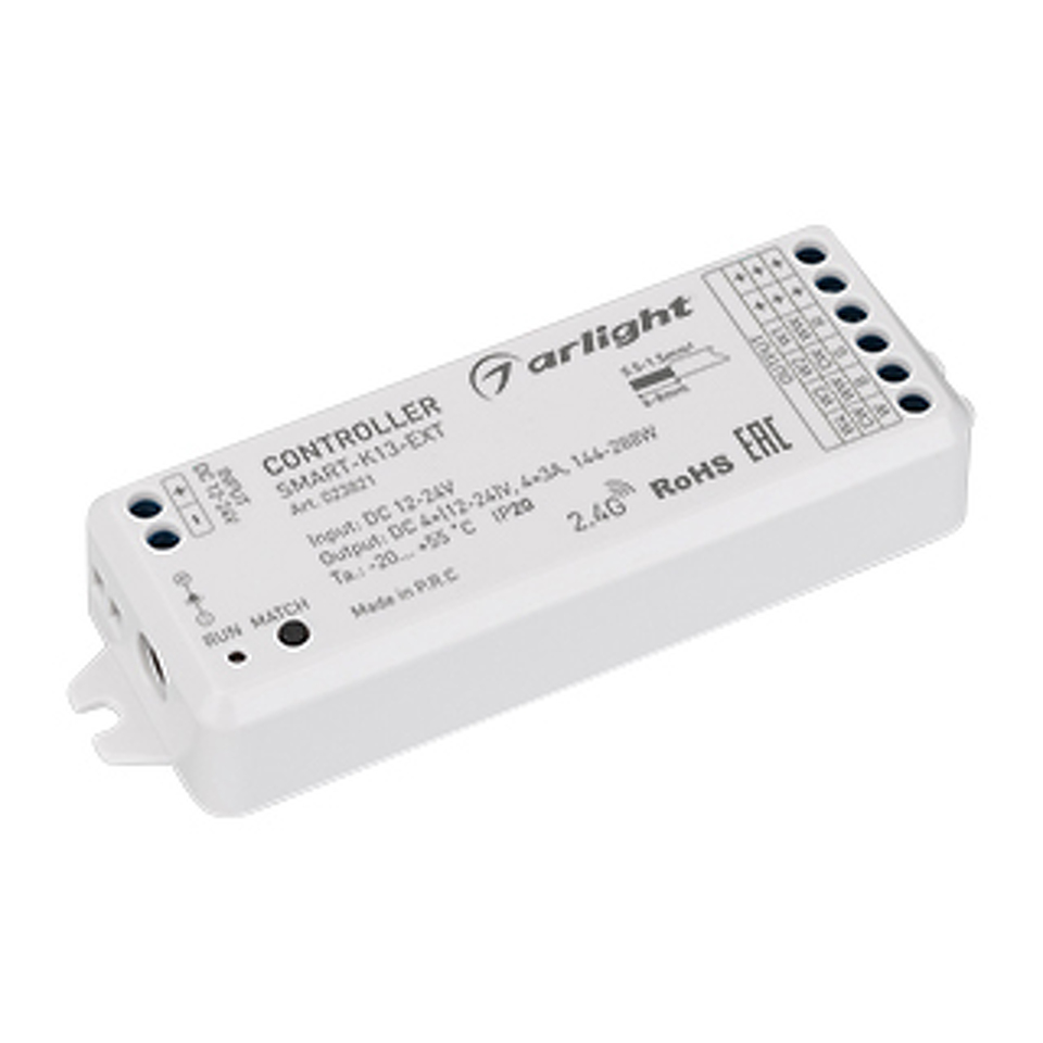 Фото №1  Arlight Контроллер SMART-K13-SYNC (12-24V, 4x3A, 2.4G) ( IP20 Пластик, 5 лет)