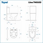Превью фото №15  Унитаз Teymi Унитаз напольный Lina безободковый, сиденье Дюропласт микролифт T40103