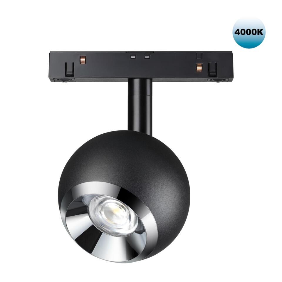 Фото №4  NOVOTECH 358393 SHINO NT20 160 черн/хром Трековый св-ник для низков.шинопровода IP20 LED 4000K 10W 48V FLUM