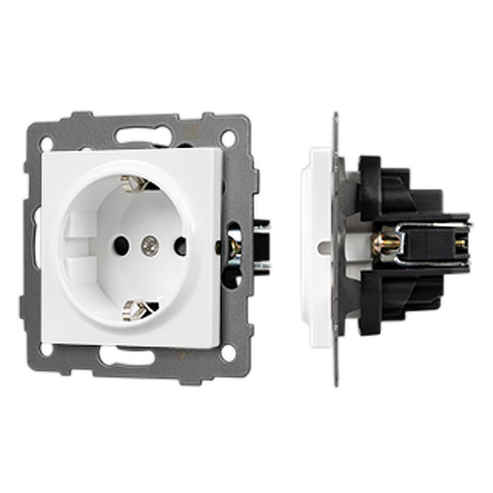 Фото №1  Розетка Arlight Механизм электрической розетки SCT-MEU1-PL-WH-V (250V, 16A) ( -)