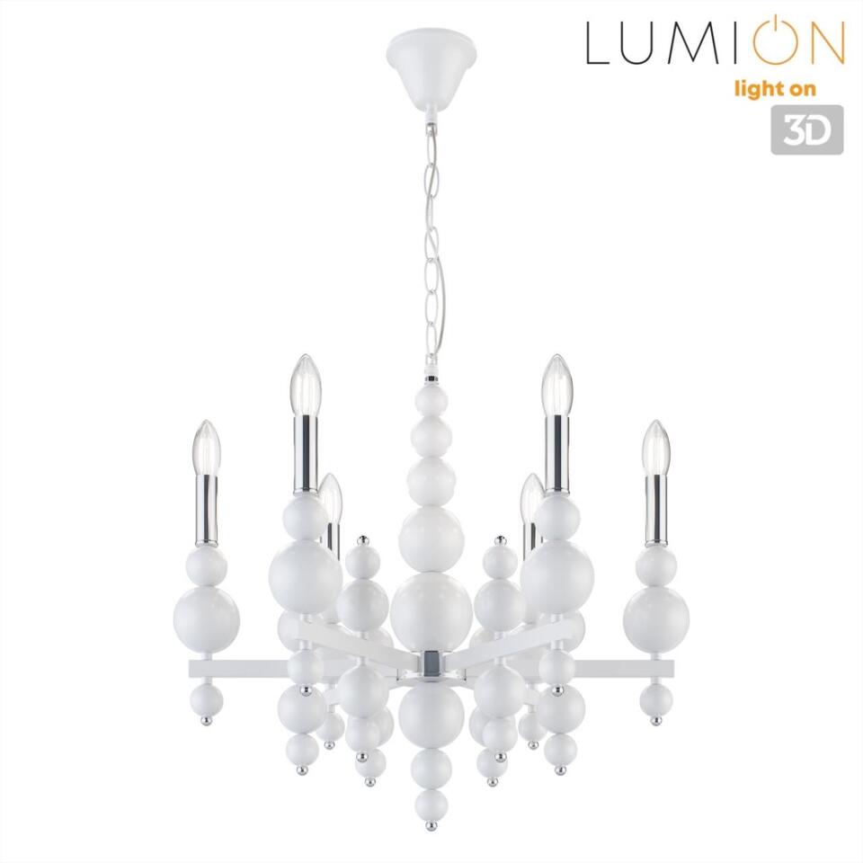 Фото №11  Люстра LUMION 8260/6 MODERNI LN26 126 белый/хром, металл Люстра E14 6*40W 220V NANA