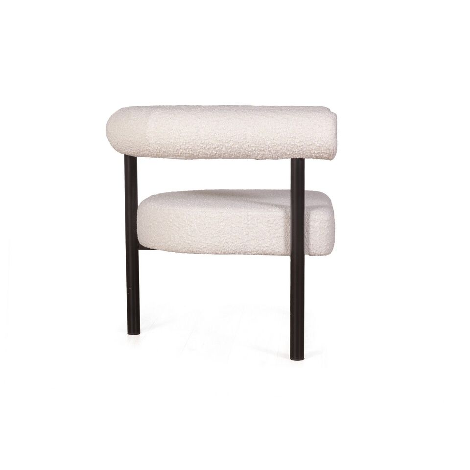 Фото №10  Кресло Top concept Кресло Бигги, букле Turin ivory / опоры черные