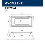 Превью фото №3  Ванна EXCELLENT Pryzmat 170x75 "SMART" (хром)